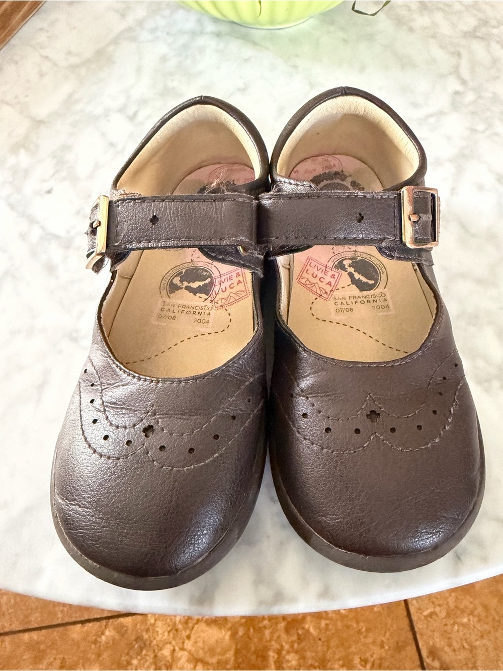 Livie & Luca Brown Mary Jane Shoes with Buckle